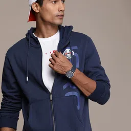 WROGN Slim Fit Graphic Printed Hooded Sweatshirt-21