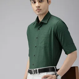 Van Heusen Pure Cotton Slim Fit Checked Formal Shirt-picture-22