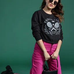 DressBerry Printed Drop-Shoulder Sleeves Sweatshirt-image-80