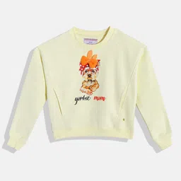 Monte Carlo Girls Yellow & Orange Graphic Printed Sweatshirt-image-45