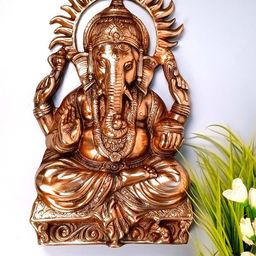apka mart Bronze Ganesh Wall Hanging Big Idol-image-11