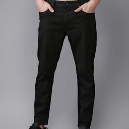 HERE&NOW Men Black Slim Fit Cropped Mid-Rise Clean Look Stretchable Jeans-image-53