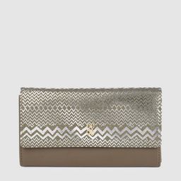 Baggit Women Olive Green & Silver-Toned Printed Three Fold Wallet-0