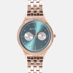 Mast & Harbour Unisex Brass Dial & Stainless Steel Textured Straps Analogue Multi Function Watch-18