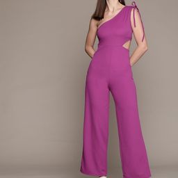 bebe Brighter Basics One Shoulder Cut-Out Detail Jumpsuit-picture-16