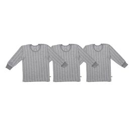 VIMAL JONNEY Kids Pack of 3 Grey Striped Thermal Tops-image-93