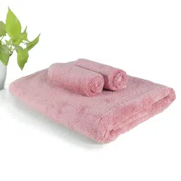 Heelium Pack of 3 Peach Solid Super Soft & Quick Absorbent 600 GSM Bamboo Towel Set-10