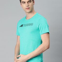 Alcis Men Typography Printed Anti Static Slim Fit Sports T-shirt image 3