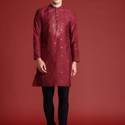 Anouk Mirror Work EmbroideredKurta with Trousers Set image 3