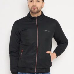 Duke Black Slim Fit Bomber Jacket-image-101