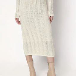 Vero Moda Beige Cotton Self Design Skirts-image-64