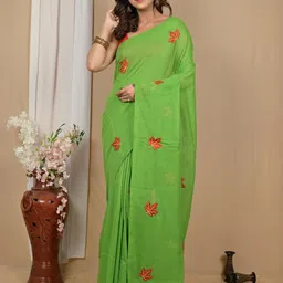 DipDiya Floral Pure Cotton Taant Saree-picture-37