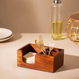 Nestroots Organizer Panache Brown Acacia Wood Cutlery Concierge-image-59