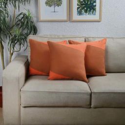 House This The Diagonal Lines Rust Cotton Cushion Cover - Set of 3-image-76