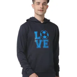 Campus Sutra Navy Hooded Sweatshirt-13