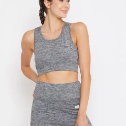 Clovia Grey Non Wired Padded Sports Bra-image-65