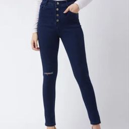 Miss Chase Navy Skinny Fit High Rise Jeans-image-99
