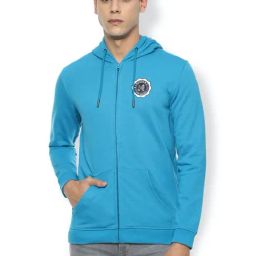 Van Heusen Blue Slim Fit Hooded SweatShirt-picture-44
