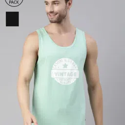 Dixcy Scott Maximus Multi Cotton Regular Fit Printed Vest - Pack Of 2-image-95