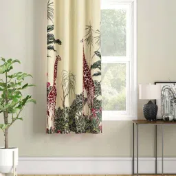 SEJ by Nisha Gupta Cream Polyester 5 Ft. Window Curtain-14