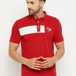 Duke Ruby Red Slim Fit Self Pattern Polo T-Shirt-image-18