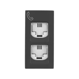 Legrand Telephone Socket Double RJ11 with Shutter Allzy 1 Module Matt Black, 6812 31 (Pack of 20 Pcs) image 2