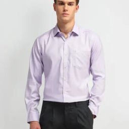 Arrow Dark Lavender Cotton Slim Fit Printed Shirt-picture-42