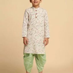 KISAH Kids Multicolor Cotton Printed Full Sleeves Kurta Set-image-41