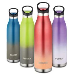 Borosil Red Stainless Steel Double Wall Vacuum Insulated Water Bottles (700ml)-19