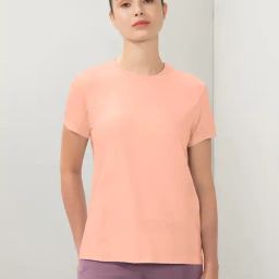 Amante Peach Relaxed Fit Solid T-Shirt-picture-12