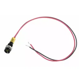 RS PRO Yellow Panel Mount Indicator 24V DC, Mounting Hole Size 6 mm, Termination Type Lead Wires, IP Rating IP67, Model No 7227849-7
