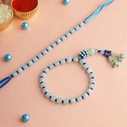 Aapno Rajasthan Aqua Beads Bhaiya Bhabhi Rakhi-image-69