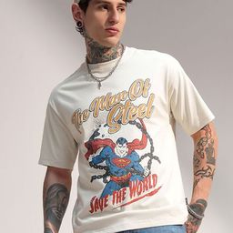 HIGHLANDER Superman Printed Drop-Shoulder Sleeves T-shirt-picture-49