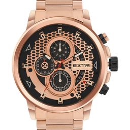 EXTRI Men Patterned Dial & Stainless Steel Bracelet Style Straps Analogue Watch X6079-F-picture-5