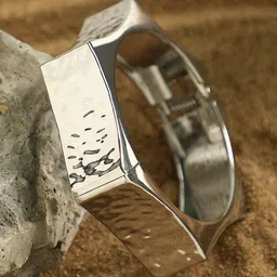 SOHI Silver-Plated The Dented-Bolt Wraparound Bracelet-1
