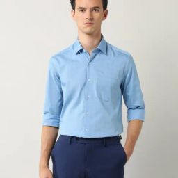 Arrow Blue Cotton Slim Fit Checks Shirt-picture-6