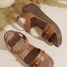 Carlton London Women's Camel Sling Back Sandals-picture-34