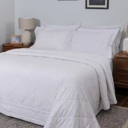 Maspar Solid White 300 Cotton Double Quilt-image-90