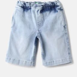 United Colors of Benetton Boys Blue Cotton Washed Shorts-image-70
