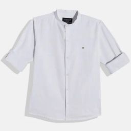 CHARCHIT Boys White Cotton Solid Shirt-image-13