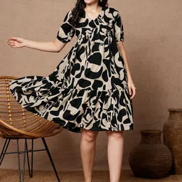 KAMI KUBI Print Fit & Flare Midi Dress-picture-10