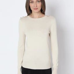 Vero Moda Beige Solid Full Sleeves Pullover-image-27