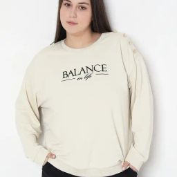 Vero Moda Curve Beige Print Full Sleeves Sweatshirts-image-88