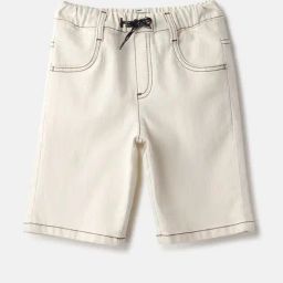 United Colors of Benetton Boys Off White Solid Shorts-picture-19