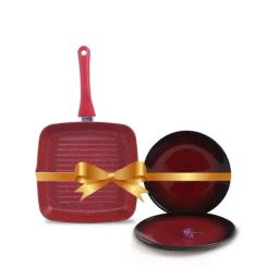 Wonderchef Royal Velvet 24 cm Grill Pan with 2 Pcs Plates Gift Combo-15