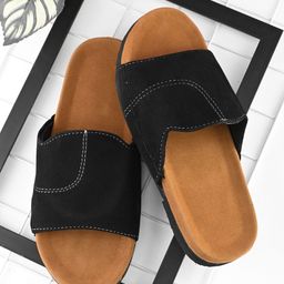 Apratim Men Velvet No Back Strap Open Toe Flats-40