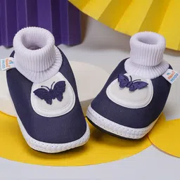 NESKA MODA 3 To 12 Months Baby Boys & Baby Girls Soft Cotton Cute Butterfly Face Plain Booties-image-68