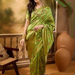 SHADOW & SAINING Floral Zari Silk Blend Designer Banarasi Saree-picture-47