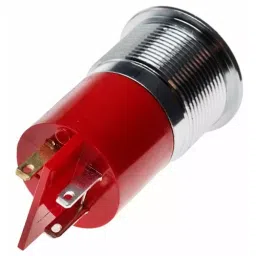 RS PRO Red Panel Mount Indicator 12V DC, Mounting Hole Size 22 mm, Termination Type Solder Tab, Model No 206299 image 3