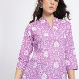 Anouk Rustic Floral Printed Mandarin Collar Kurti-picture-7